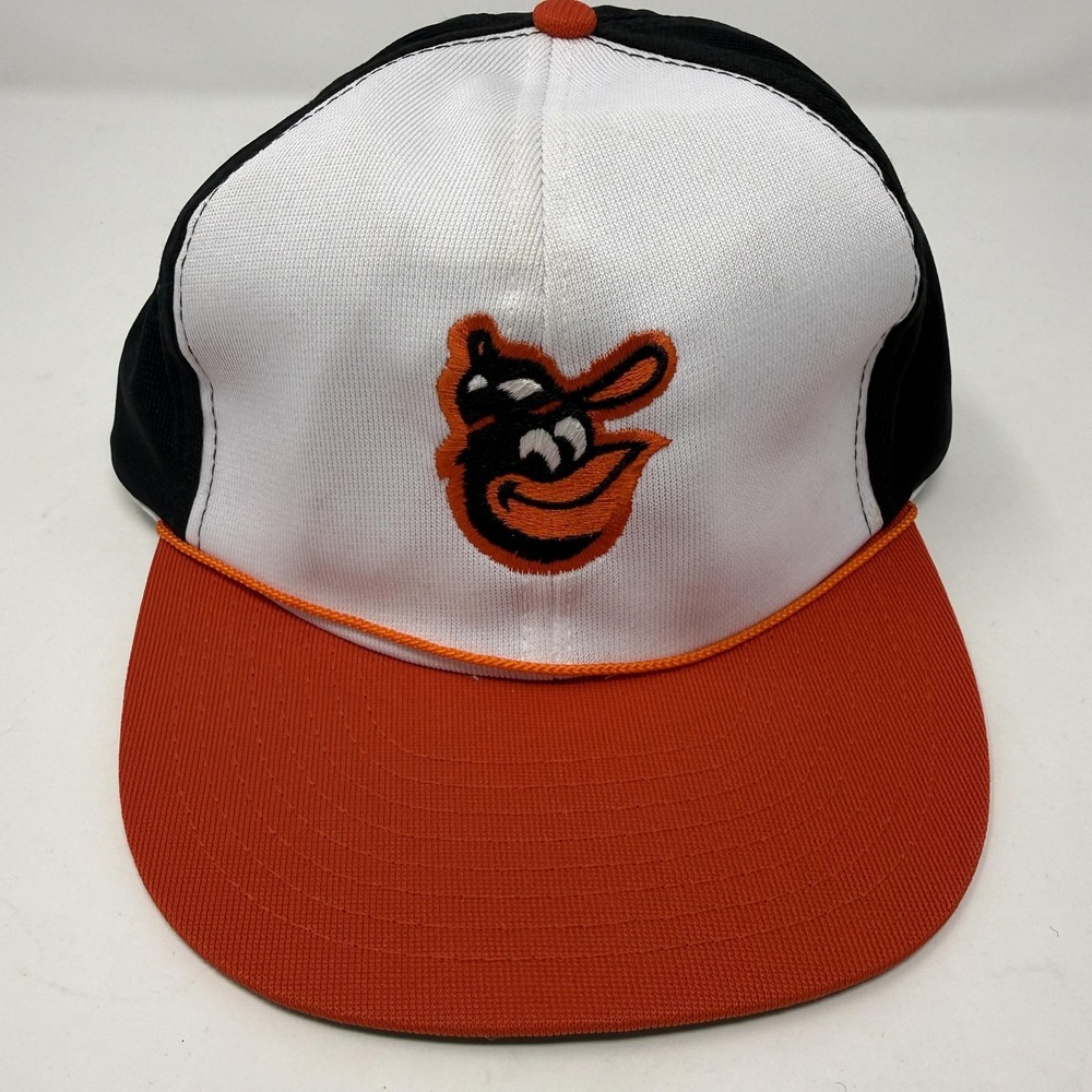 Vintage Baltimore Orioles Hat Cap Snapback Twins Ent Black Orange MLB Trucker